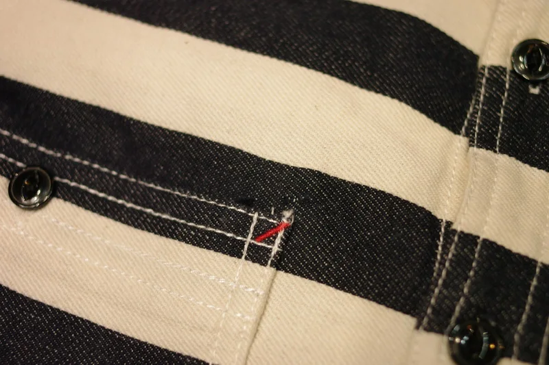 Men's Short-sleeved Shirts Vintage Black White Striped