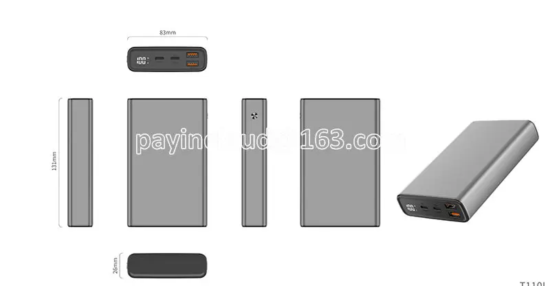 20000mah PD 100W 보조베터리 디지털 디스플레이 USB C 유형 c 노트북 보조베터리 맥북 프로 삼성 델 Hp