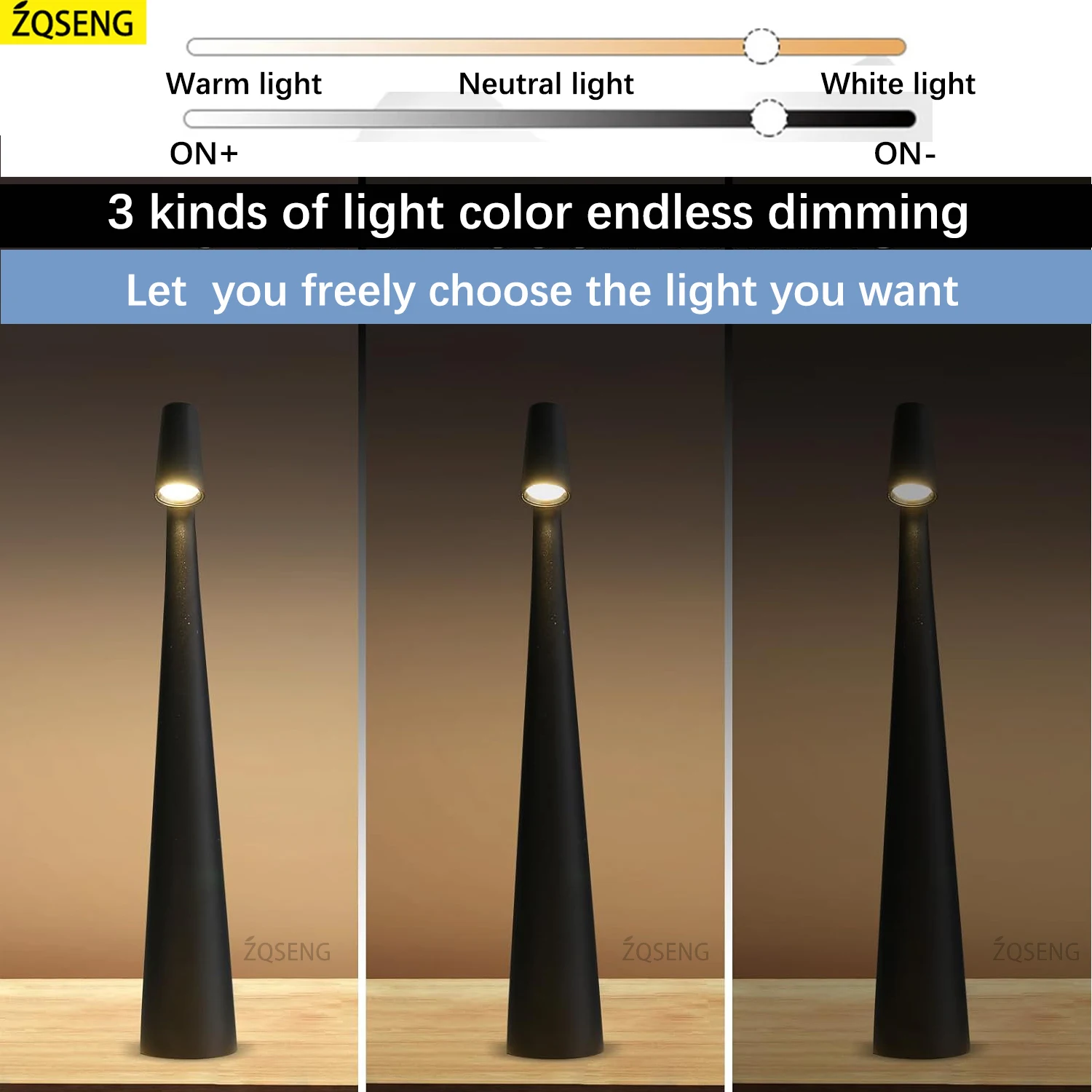Table Lamp LED Touch Sensor Desktop Night Light Rechargeable Wireless Reading Lamp for Restaurant Hotel Bar Bedroom Decor Light 4