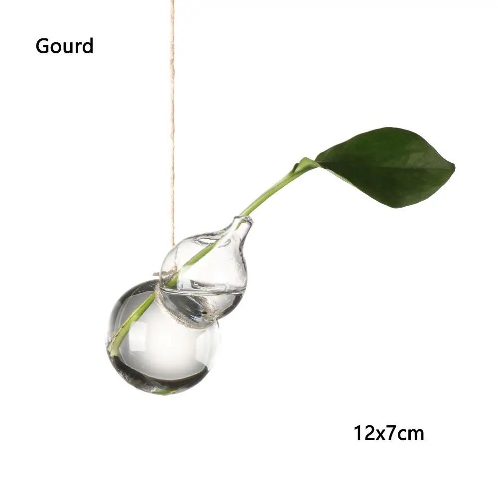 Elegant Hanging Glass Terrarium Vase for Hydroponic Plants and Home Decor