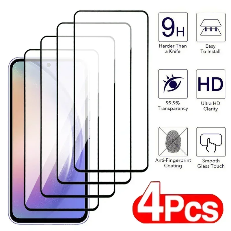 

4 шт. закаленное стекло для Samsung Galaxy A04 A04E A14 A24 A34 A54 M04 M14 M54 защита для экрана A03 A13 A23 A33 A53 A73 стеклянная пленка