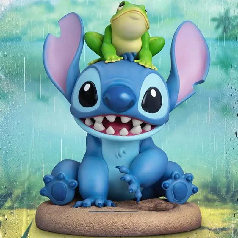 

Disney 34cm Centennial Celebration Stitch With Frog Static Statue Super Large Model Doll Gifts Toys Global Limited Edition MC-06