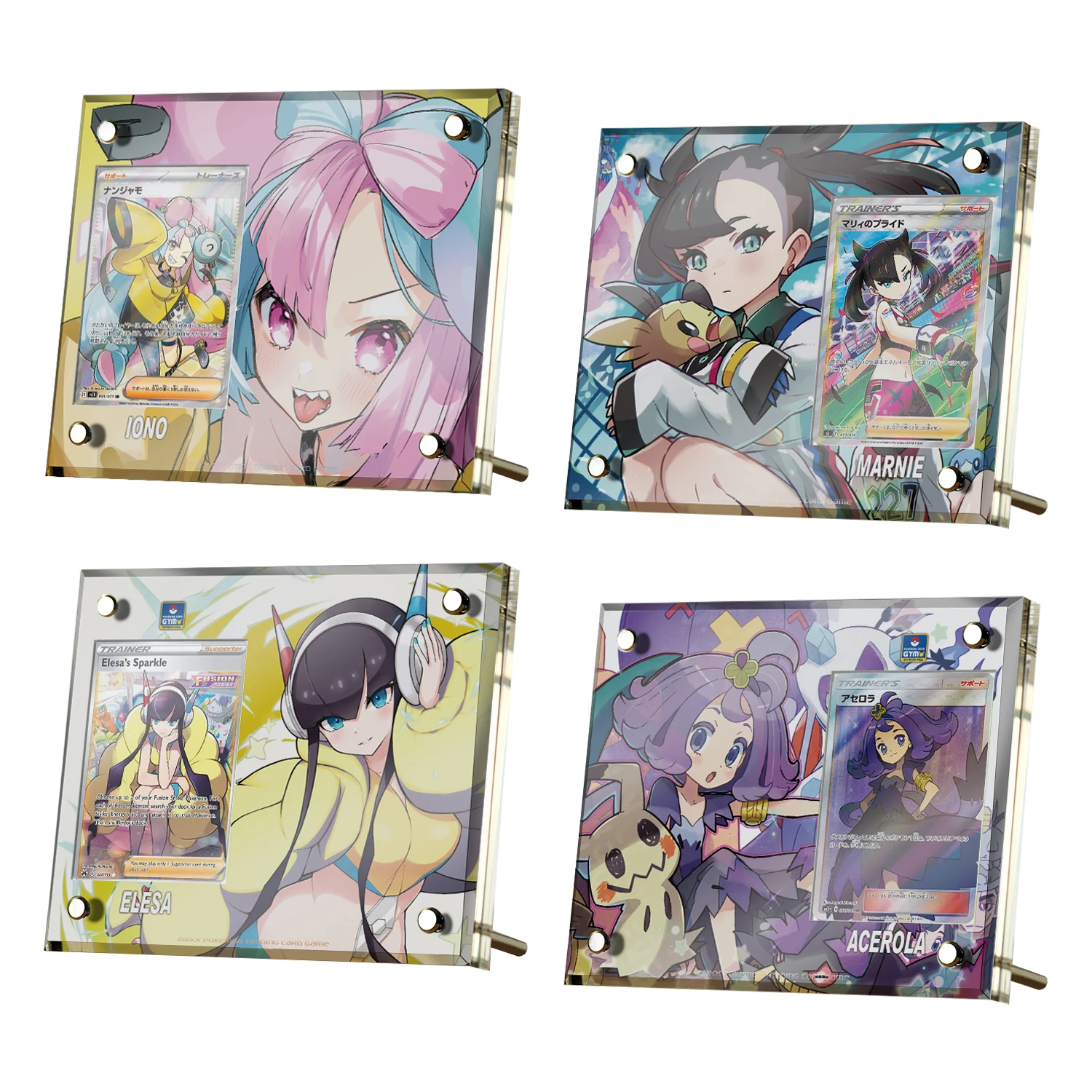 

Pokemon Display Stand PTCG Trainer Iono Lillie Marnie Serena Acrylic Card Brick Photo Frame Game Collection Toy Not Include Card