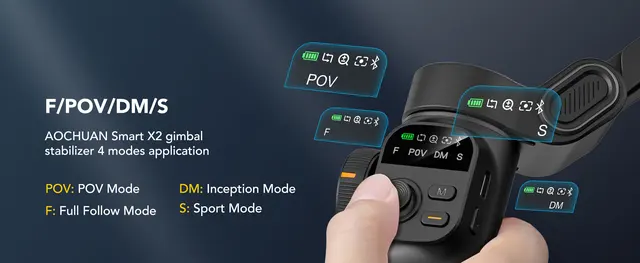 AOCHUAN Smart X2 Smartphone Gimbal Stabilizer With built-in