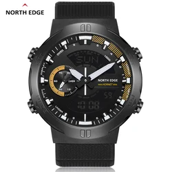NORTH EDGE Men's Waterproof Smart Watch with World Time and Stopwatch Features (Yellow)
