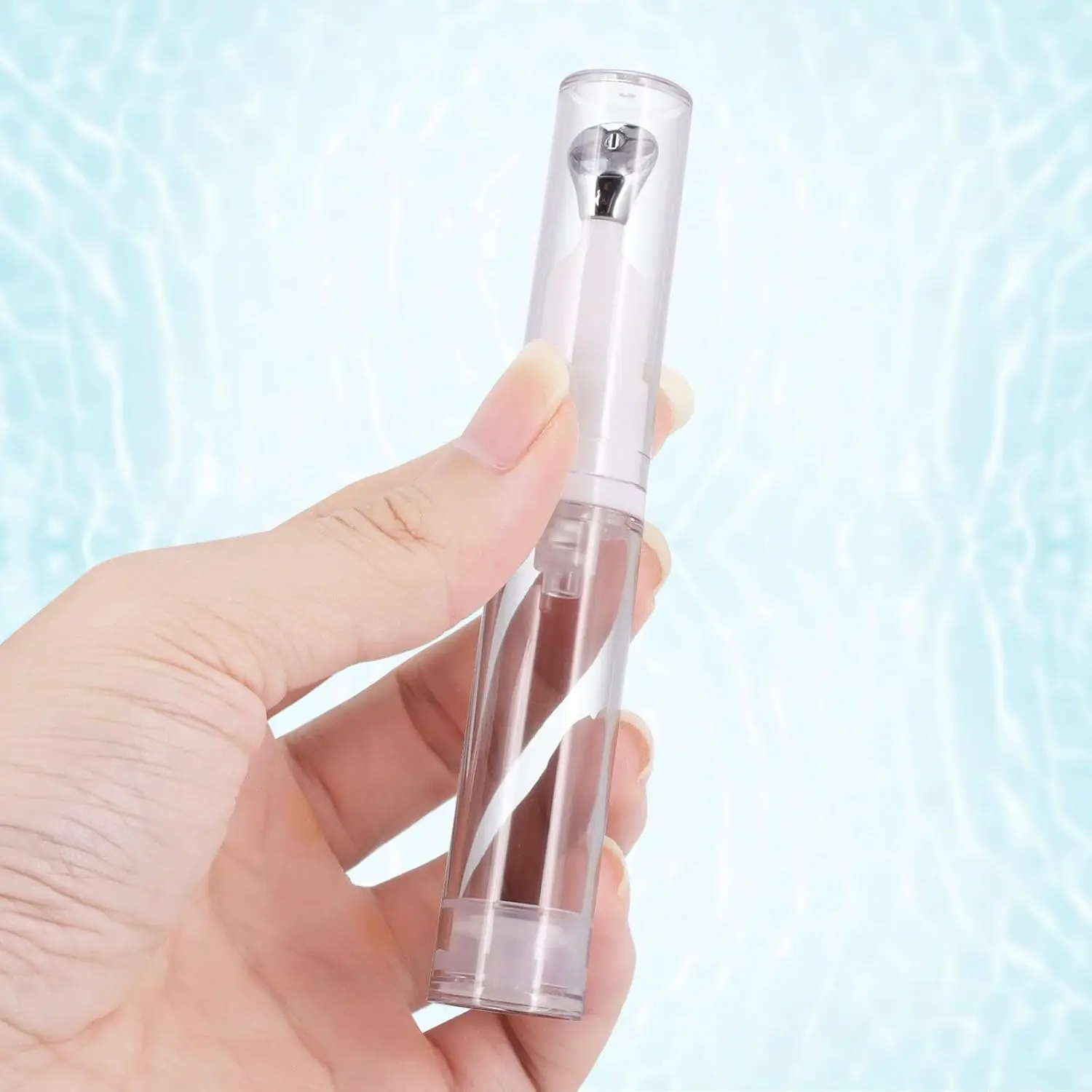 5-Piece Set of Refillable Vacuum Eye Cream & Essential Oil Roller Bottles with Steel Ball