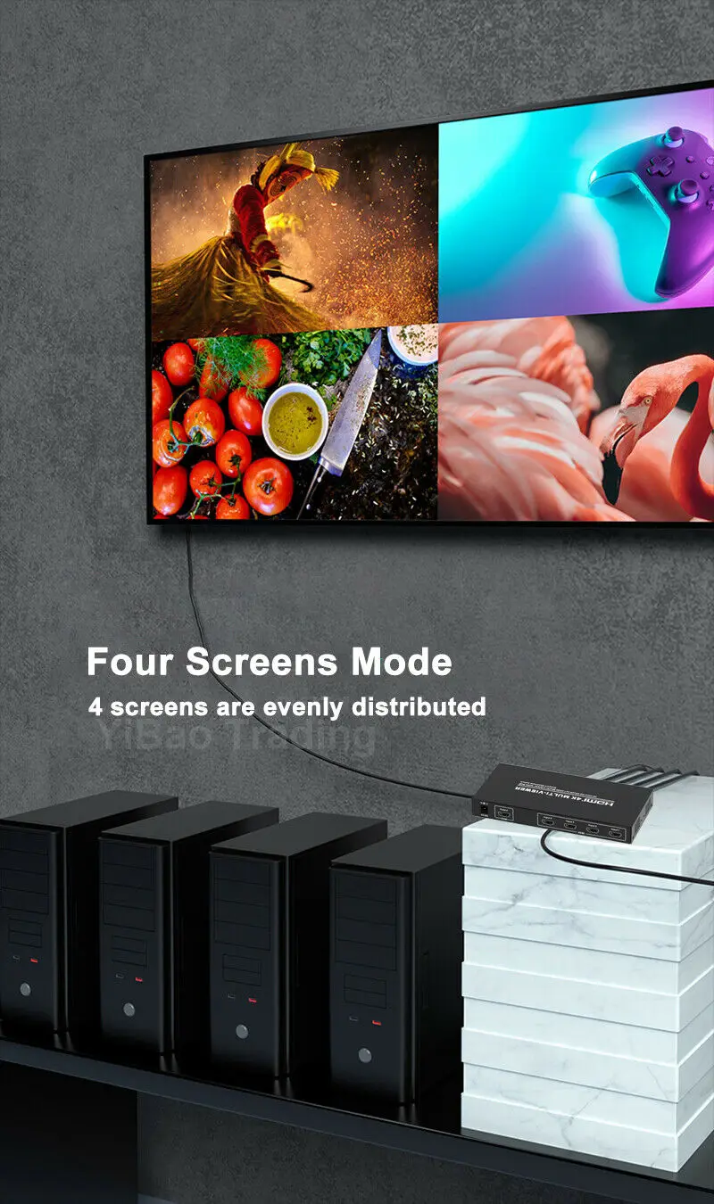 4K Ǯ HD 1080P ɸ ġ 4x1 HDMI Ƽ   Ƽ  HDTV  , 4 ȭ й ÷ 1 TV