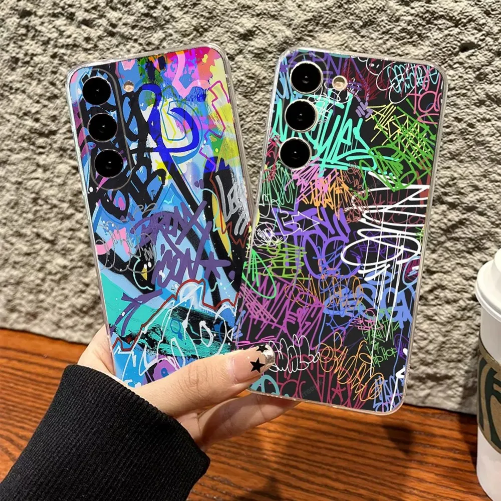 

Graffiti Art Cool Thing Phone Case For Samsung Galaxy A71,70,52,51,40,31,A50,30S,21S,Note20ultra Transparent Cover