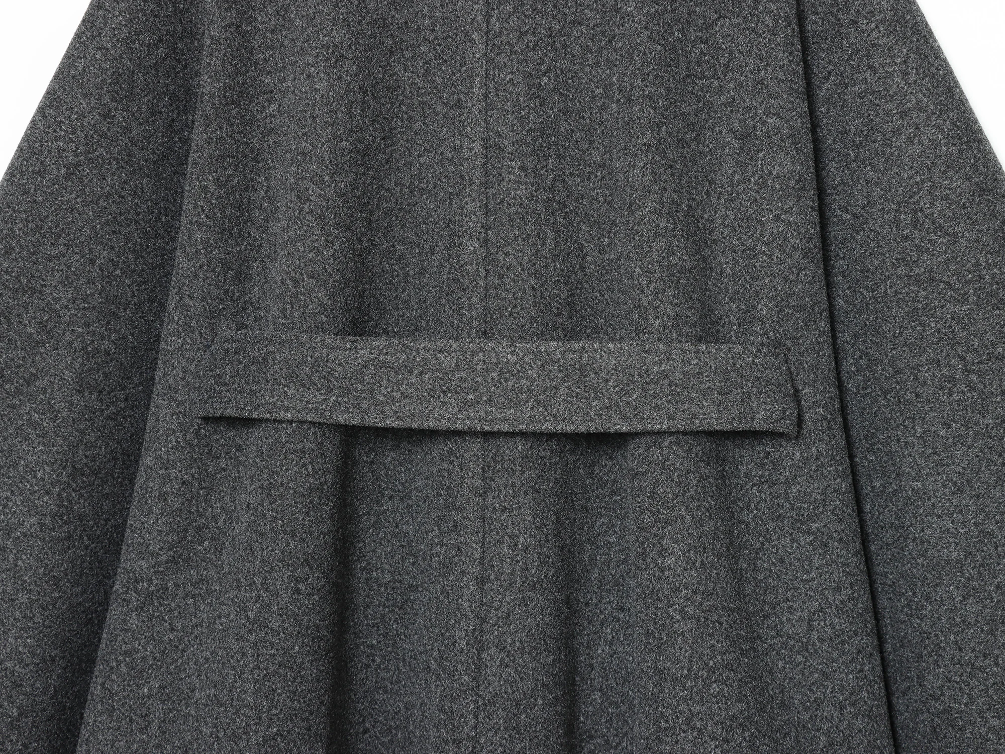 Women Gray Spring Autumn New Lace Up High Neck Jackets With Belt Wool Lose Cape Coats High Street Ladies Warm Elegant Cloak Coat