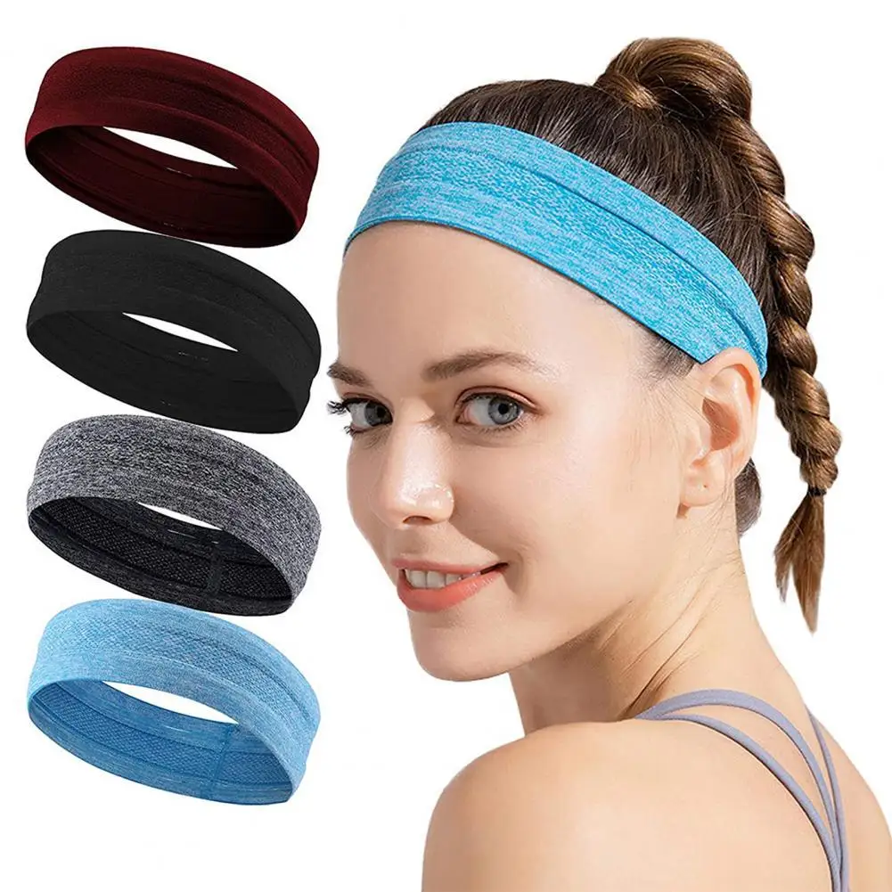 

Sports Headband Yoga Fitness Sweat-absorbing Hair Wrap Brace Hair Bands Man Woman Elastic Cycling Running Exercising Sweatband