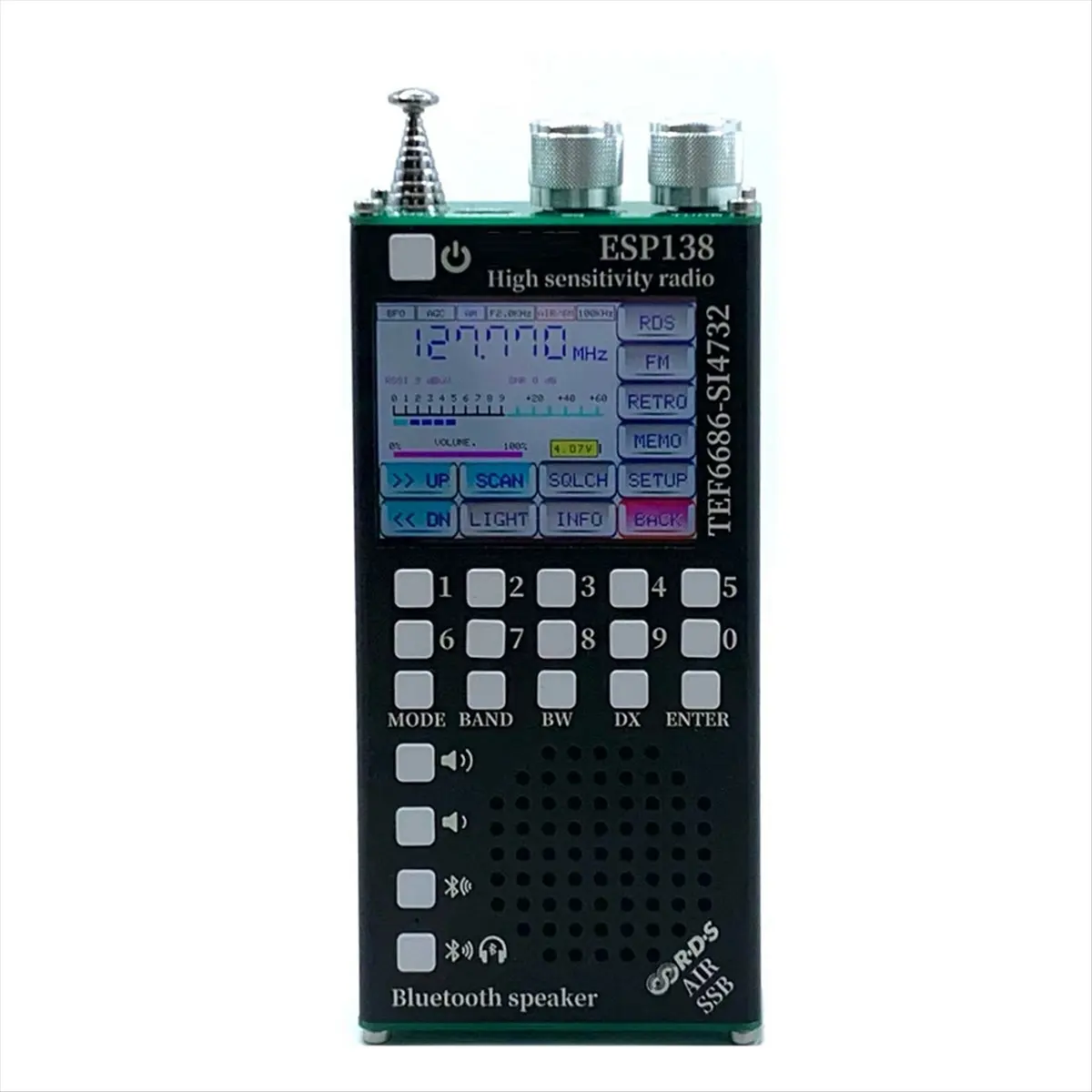 (ABGQ) ESP138 ESP32 SI4732 풀밴드 FM AM SSB 항공밴드 수신기 TEF6686 FM 수신기 2 in 1 휴대용 무전기 듀얼 모드 A