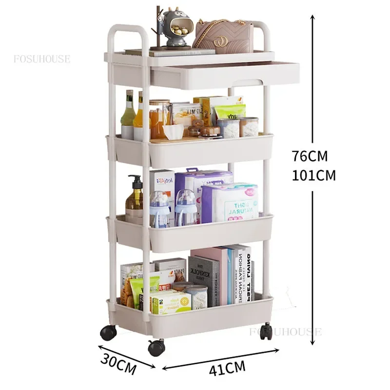 Simple IronTrolley for Beauty Salon Auxiliary Cart with Wheels Pulley Armrests Movable Simple Creative Hand Cart for Barber Shop