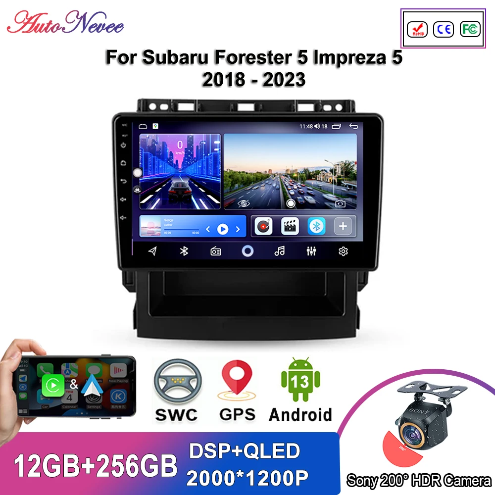 

Android 13 Multimedia For Subaru Forester 5 Impreza 5 2018 - 2023 Car Player GPS Stereo Navigation Auto Radio Screen No 2Din 5G