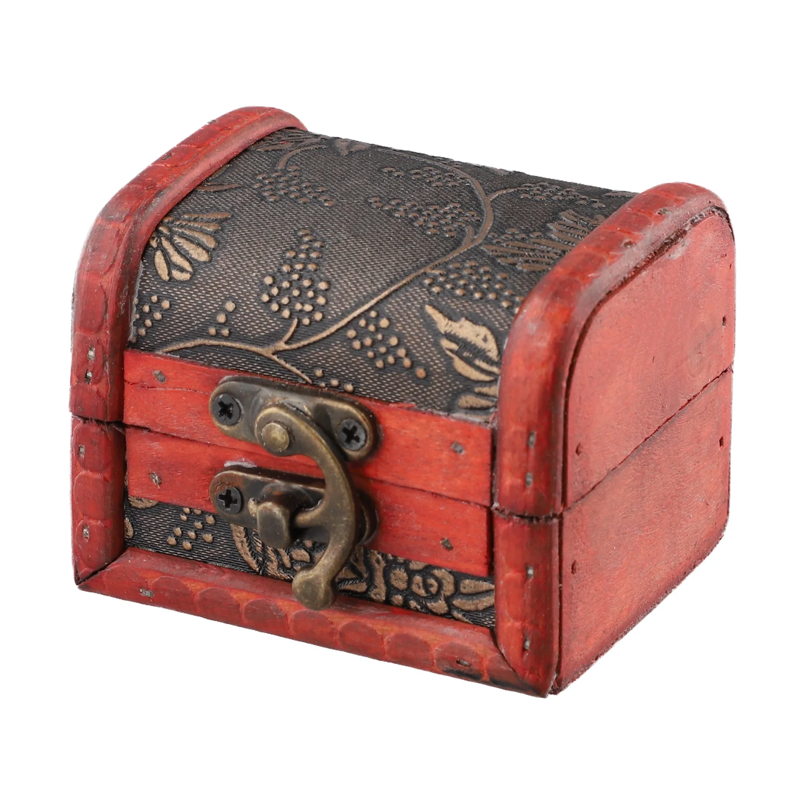 1PC Antique Mini Wood Treasure Chest Storage Box Jewelry Organizer Box Gifts Box Wooden Treasure Chest Jewelry Trinket Box 3
