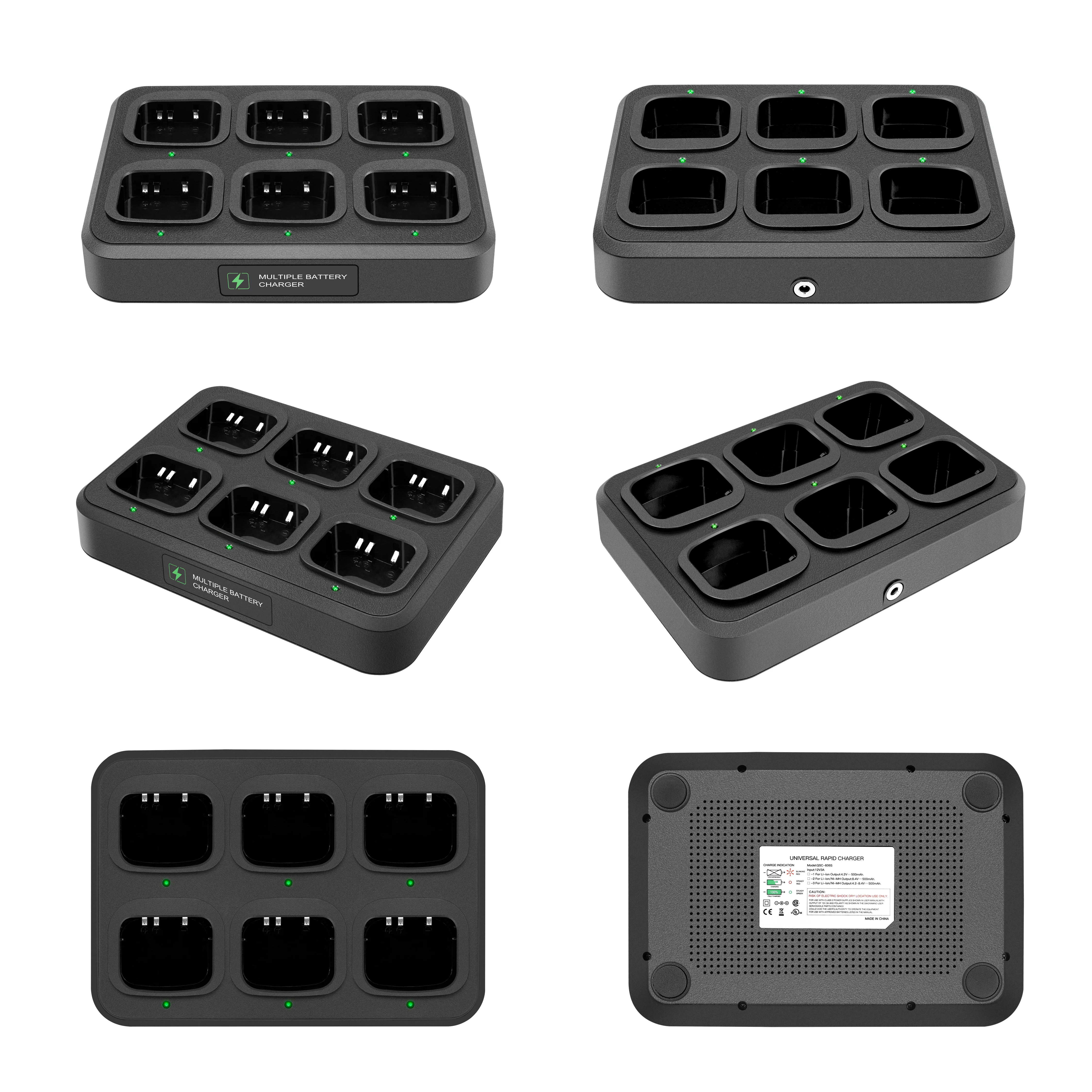 6-Way Multi-Functional Charger Adapter Rapid Charging for BF-UV82 LT-9000 Walkie Talkie Two Way Radio