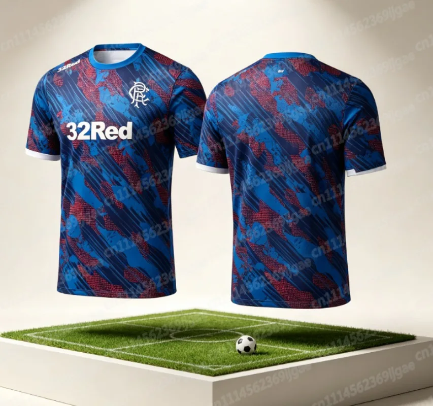Glasgow Rangers Schottland 2026 Bestseller Rangers Fußballtrikot Sommer-Sport-Oversize-T-Shirt Schnelltrocknend Familienoutfit