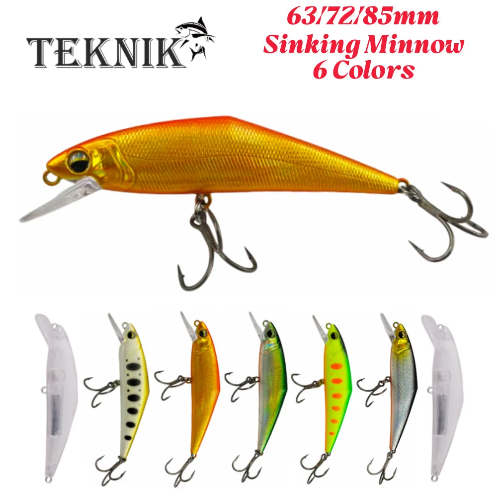 7/9,5/14,5 g Smith D-Contact Sinking Minnow 63/72/85 mm künstliche Bach-Angelköder für große Karpfen-Regenbogenforellen-Largemouth-Bass