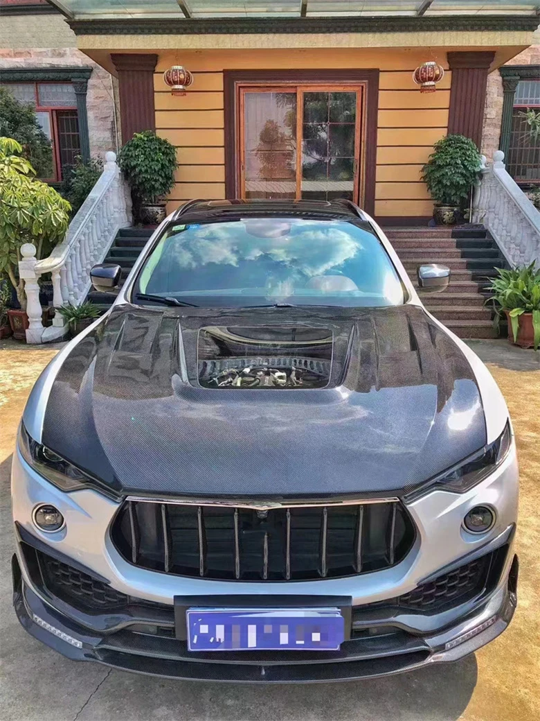 Carbon Fiber Fibre Car Accessories Front Engine Clear Bonnet Hood Fit For Maserati Levante