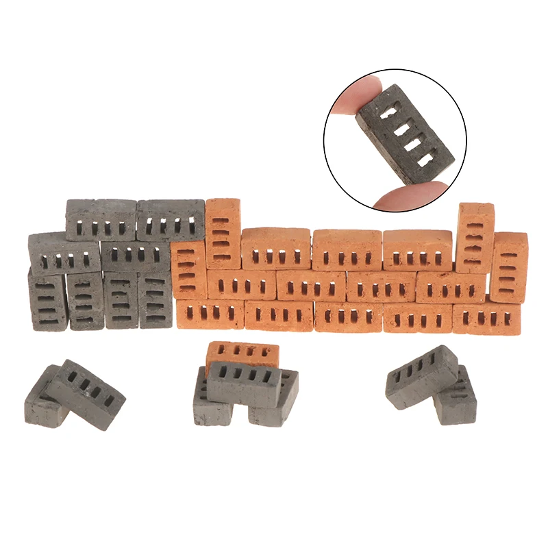 Ladrillos de simulación en miniatura para bricolaje, juguete de  construcción de paisaje, mesa de arena, 1:16, 50 piezas - AliExpress