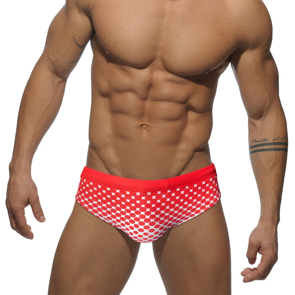 Summer Mens Beach Swimming Trunks Sexy Low Waist Dot Bikini Briefs Fashion Male Polyester Quick Dry Swimsuit Sport Surf Swimwear | Спорт и