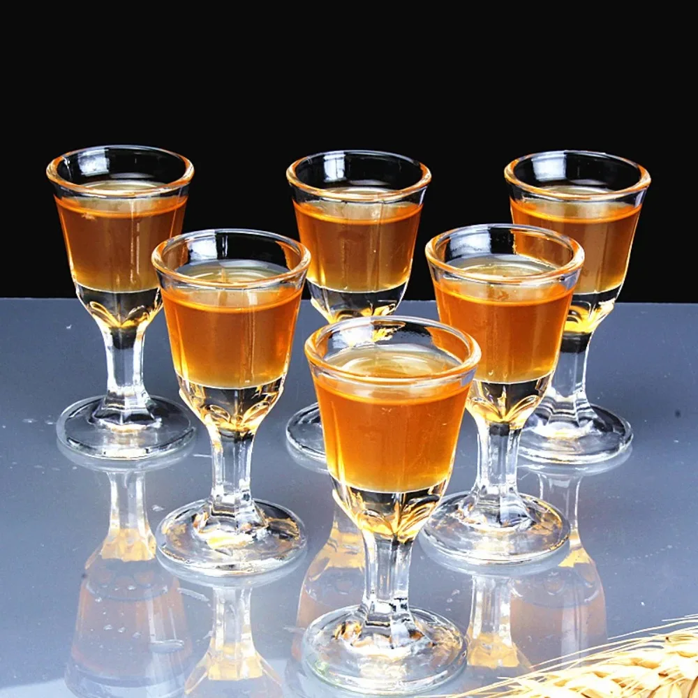 Wine Cup Small Capacity Tall Glass Baijiu Goblet Spirits Transparent Qinglian Drinkware