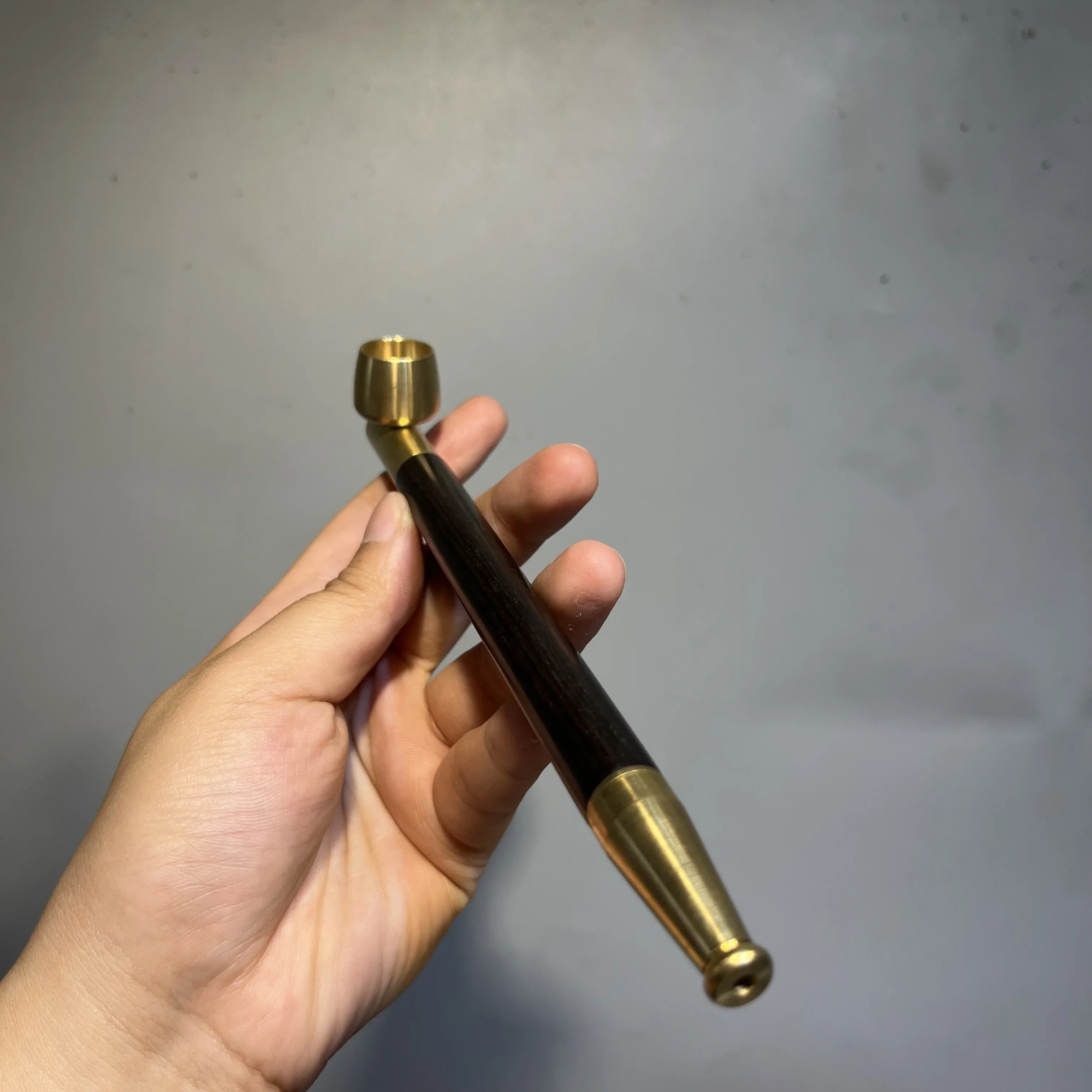 1pc Tobacco Rod Long Tobacco Pipe Purple Sandalwood Straight Pipe Domineering Boys Gift Exquisite Style Double Use tobacco pipe herb smoking pipe smoking pipe