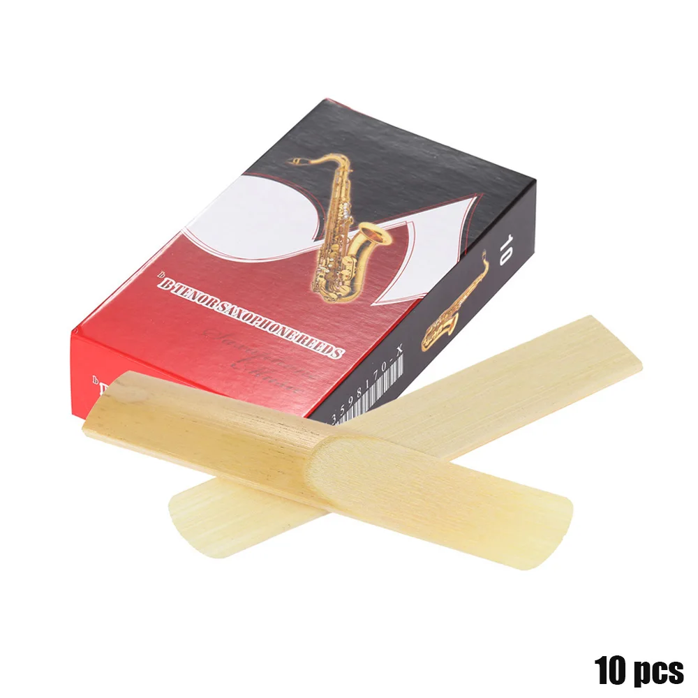 Bamboo Reeds for Bb Tenor Saxophone Sax Accessories 10-pack Pieces Strength 1.5 and 3.0