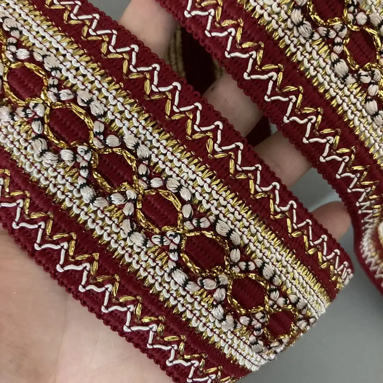 1 Yard 6cm Rice Lace Trim Ribbon Sequin Fabric Clothing Gold Thread Embroidery Jacquard Webbing Garment Accessories lace trim accessories