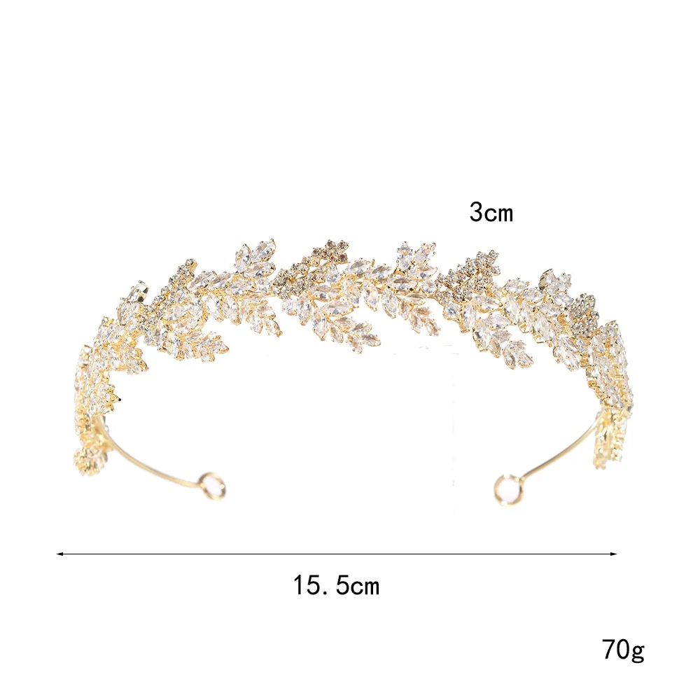 Luxury Bridal Headband Tiaras For Wedding Bride Headpiece Zirconia Princess Crowns Tiaras For Women Party Hair Jewerly Headdress