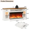 Fireplace TV Stand with 40" Electric Fireplace for 80" TV, 70" Fireplace Center with Adjustable Storage Cabinets, 2 Drawers 2