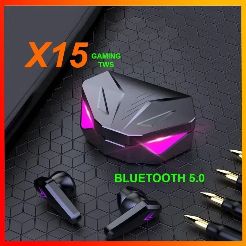 X15 Tws Auricolari Bluetooth Wireless Gamer Cuffie 65Ms Auricolari A Bassa Latenza Fone Gamer Headset Gamer Con Microfono Vivavoce