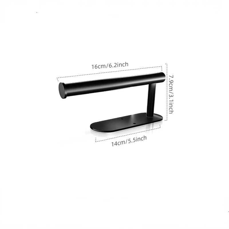 Wall Mount Toilet Towel Paper Holder Adhesive Black Silver Kitchen Roll Paper Stand Hanging Napkin Rack Bathroom Accessories WC