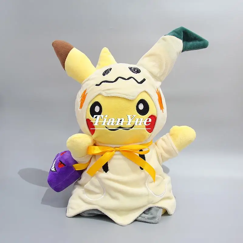 

Cute Pokemon doll Pikachu Cross dressing series Halloween cosplay Mimikyu soft Stuffed Pussy children's Christmas Gift Toys 30cm