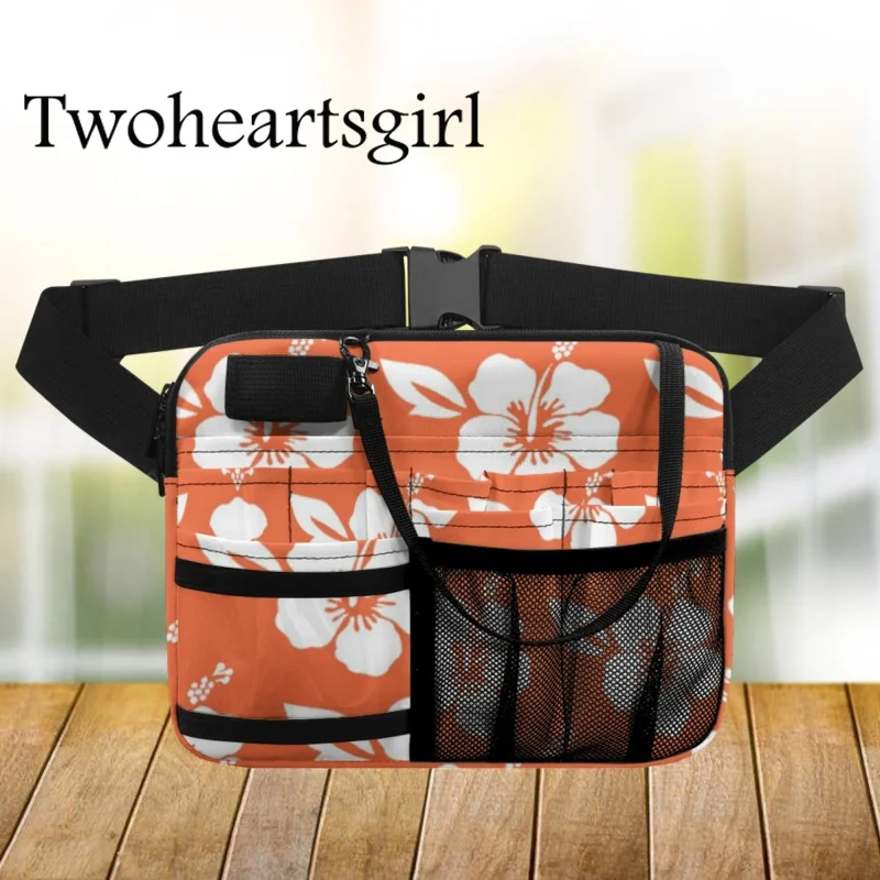 

Twoheartsgirl Hawaiian Frangipani Design Nurse Fanny Pack Emergency Supplies Medical Belt Organizer Portable Nursing Waist Bag