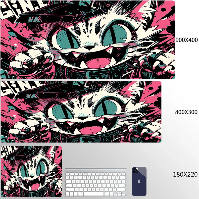 thumbnail image 1 of Xxl alfombrilla de ratón de Anime rosa para gato, alfombrilla para jugador, alfombrilla de escritorio para chica bonita, alfombrilla antideslizante para ratón de juegos, alfombrilla de goma para tecla, 1 of 5