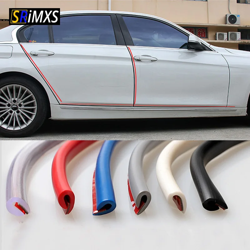 10M Universal Car Door Protector Exterior Car Sticker Styling Moulding Strip Rubber Scratch Car Bumper Protector Car Decoration