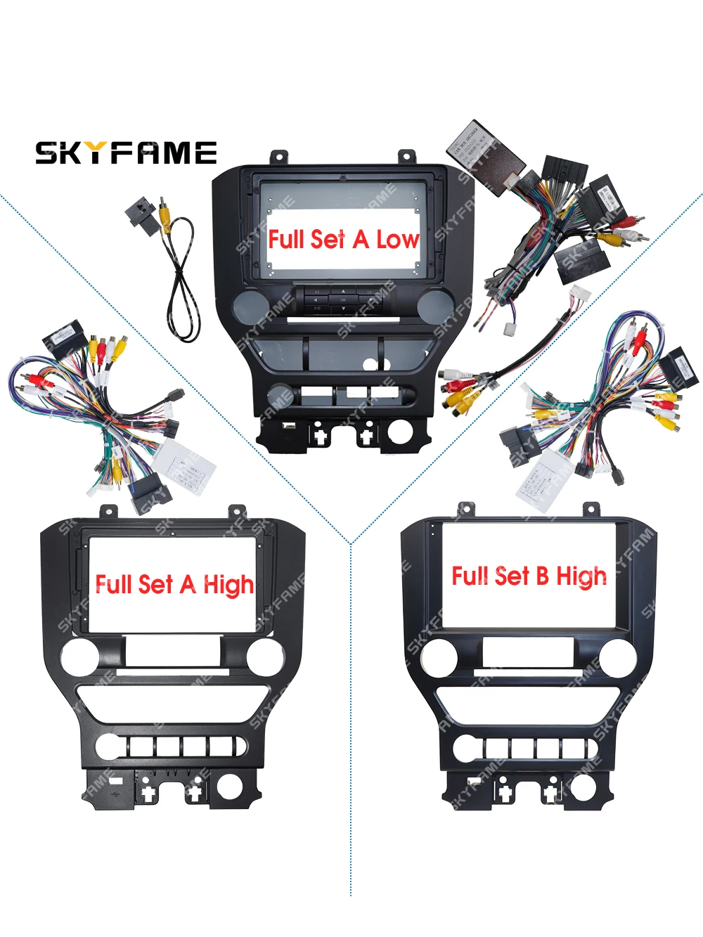 SKYFAME Car Frame Fascia Adapter Canbus Box Decoder Android Radio Dash Fitting Panel Kit For Ford Mustang