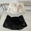 New Winter Imitation Rabbit Fur Trend Personality Pin Decorative Pullover Hat Women's Plush Warm Ear Protector Cloud Beanie Cap 3