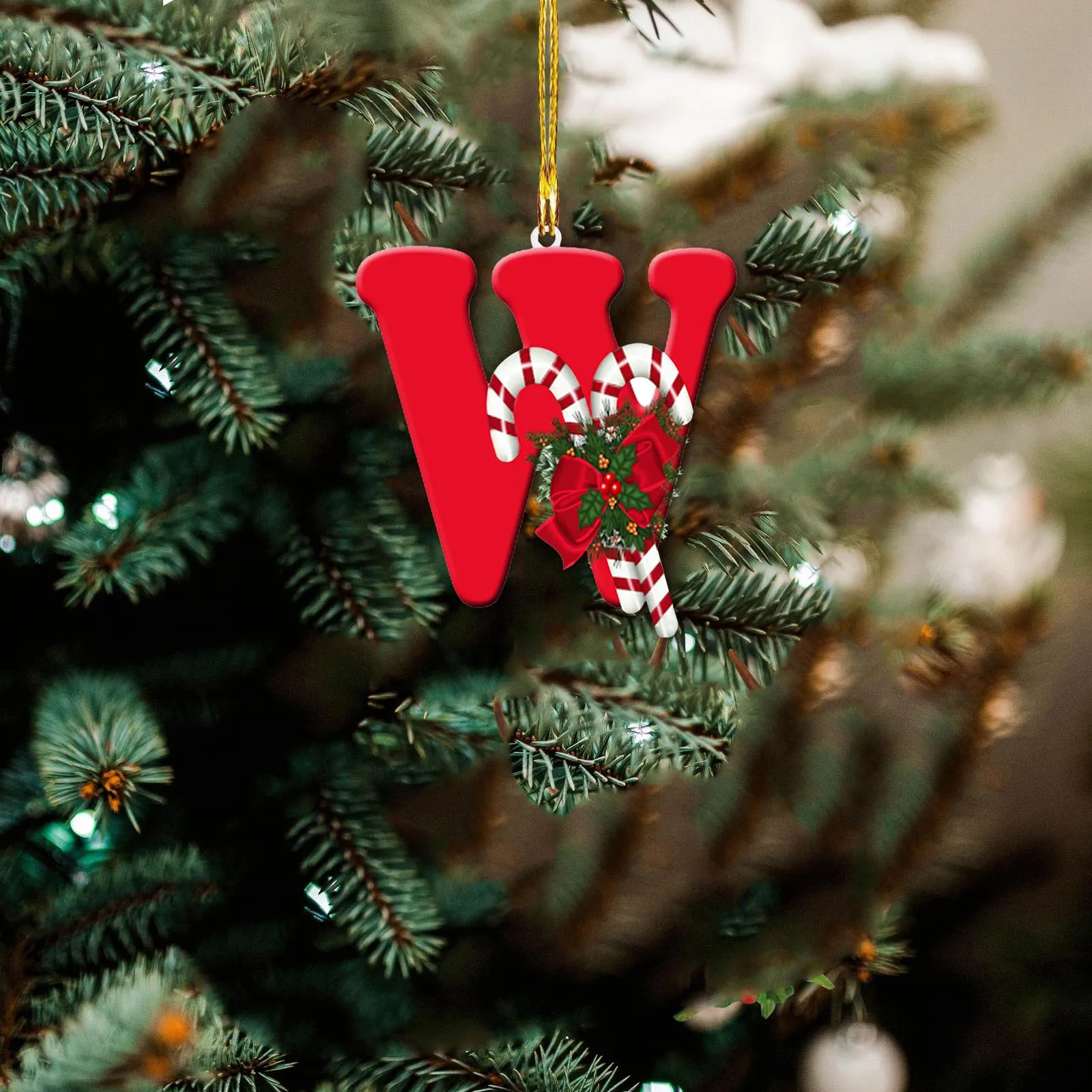 thumbnail image 1 of Letras navideñas de dibujos animados de AZ, colgantes acrílicos para árbol de Navidad, decoración navideña, alfabeto, decoración para árbol de Navidad, 1 of 5