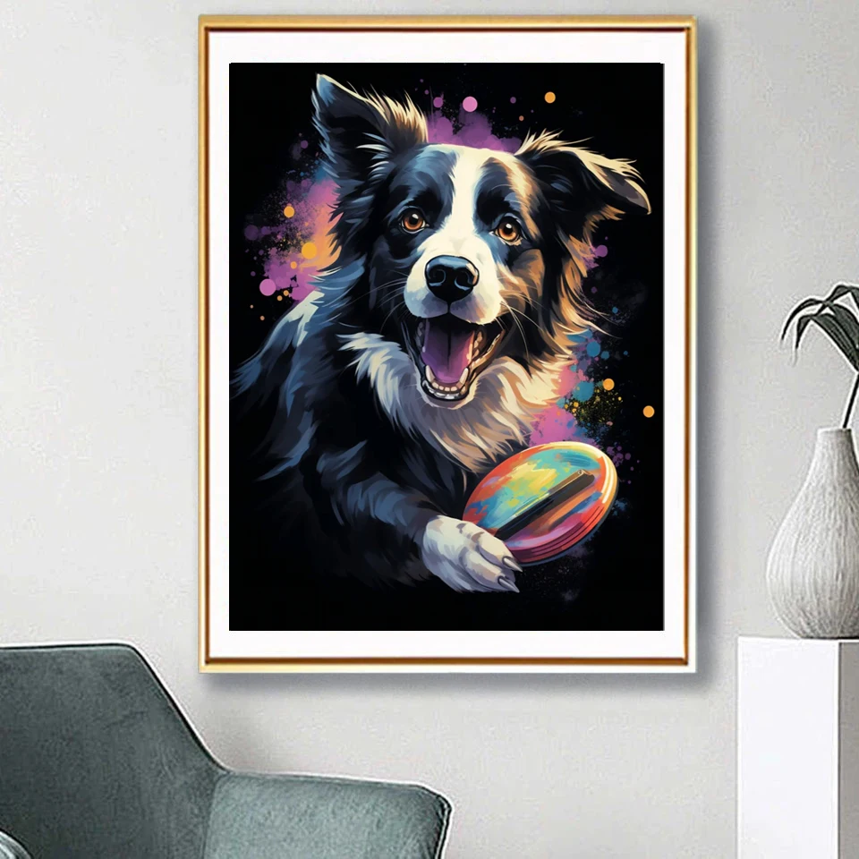 DIY Dog Diamond Painting Animal Diamond Embroidery Color 5D Square  Diamond/round Diamond Handmade Art DIY Living Room Decoration 