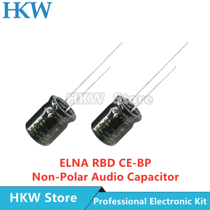 ELNA RBD CE-BP Series Non Polar Bipolar HiFi Audio Capacitor 4.7UF 10UF 22UF 33UF 47UF 100UF 25V 35V 50V 20% 10pcs/lot audio capacitor
