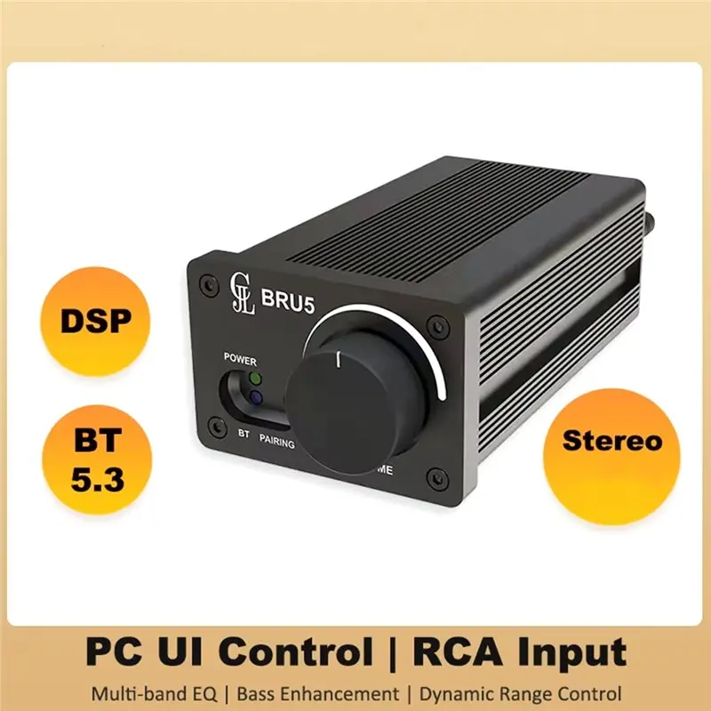 신기술 클래스 D 데스크탑 BRU5 TPA3244 2X100w 블루투스 앰프 모듈 2.0 스테레오 고출력 DSP PC UI 제어 실시간 리얼타임