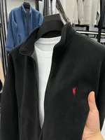 Sweat-shirt cardigan de marque haut de gamme pour hommes, nouveau créateur de mode, manteau en peluche brodé Paul, chaud et épais, veste décontractée, automne 2025 2