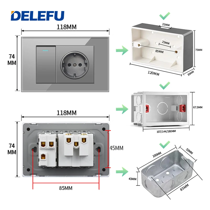 ue dual usb tipo c interruptor de luz coreia 118mm 72mm 02