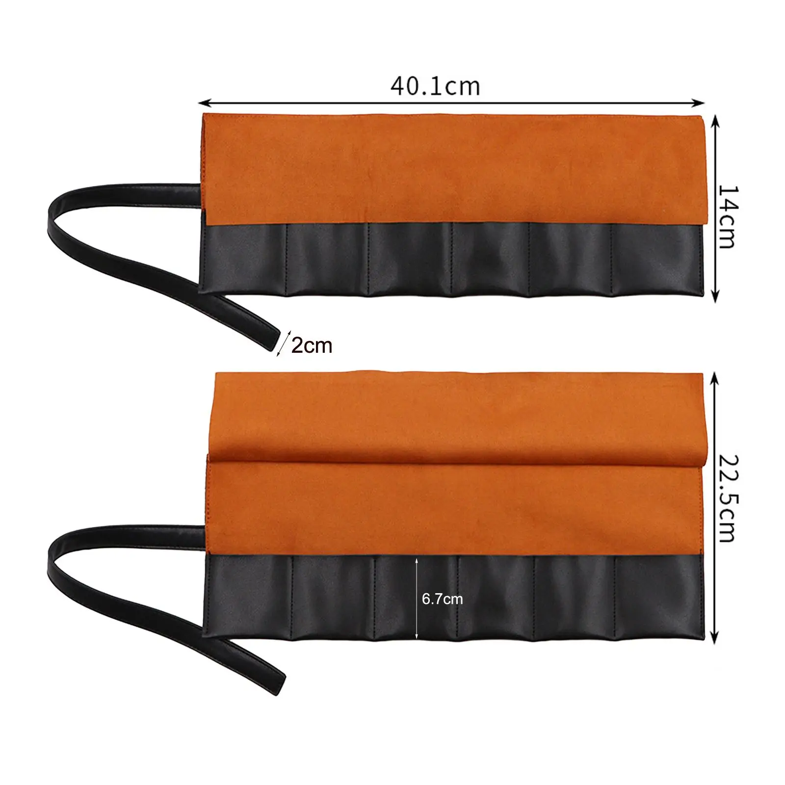 PU Leather Watch Roll Universal Holds 6 Wristwatches Jewelry Roll 6 Slots Portable Business Watch Packaging Travel Case