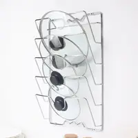 Kitchen Organizer Rack Wall Hanging Pot Cover Rack Five-Layer Pot Lid  Metal Rust-Free Multifunctional Rack Pot Lid Storage Rack 1