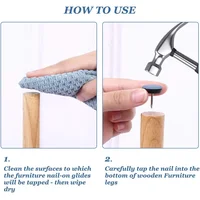 4/8/20pcs 19/25mm Furniture Sliders Pads With nails Glides Sliding Block Table Chair Leg Mat Carpet Hardwood Floor Protector 5