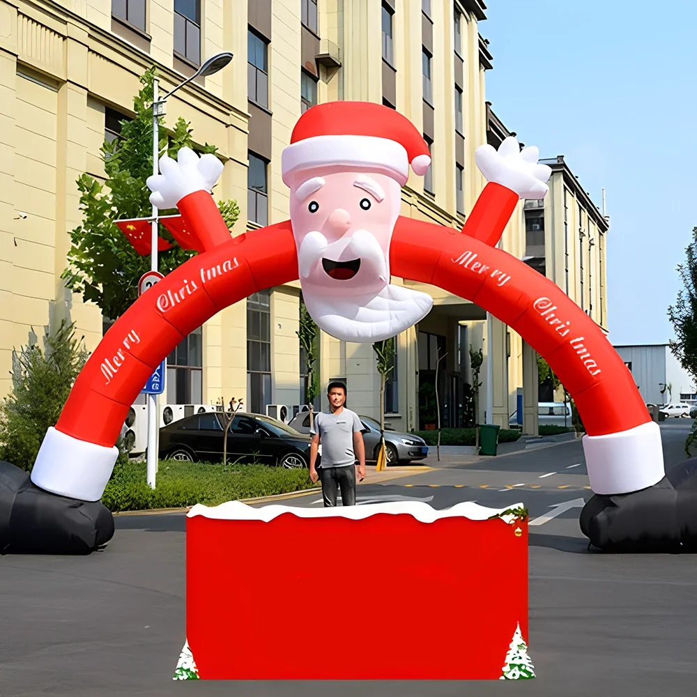 Outdoor Giant Inflatable Santa Claus Arch Christmas Promotion Archway inflatable Christmas Tree Arch For Decoration 2