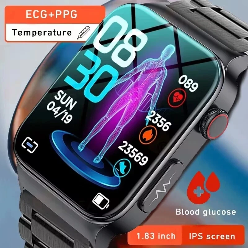 

2023 Blood Glucose Smart Watch Men Health ECG Monitoring Blood Pressure Body Temperature IP68 Waterproof Smartwatch For Xiaomi