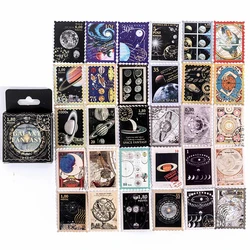 Vintage Stamp Memories Bronze Decorative Stickers Set - 46pcs Scrapbooking & DIY Arts Deco Collection (F)